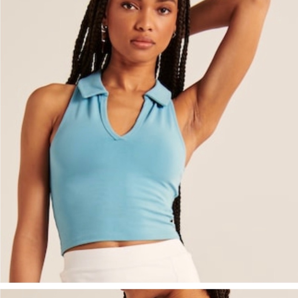 Abercrombie & Fitch Fitted Blue Polo Tank